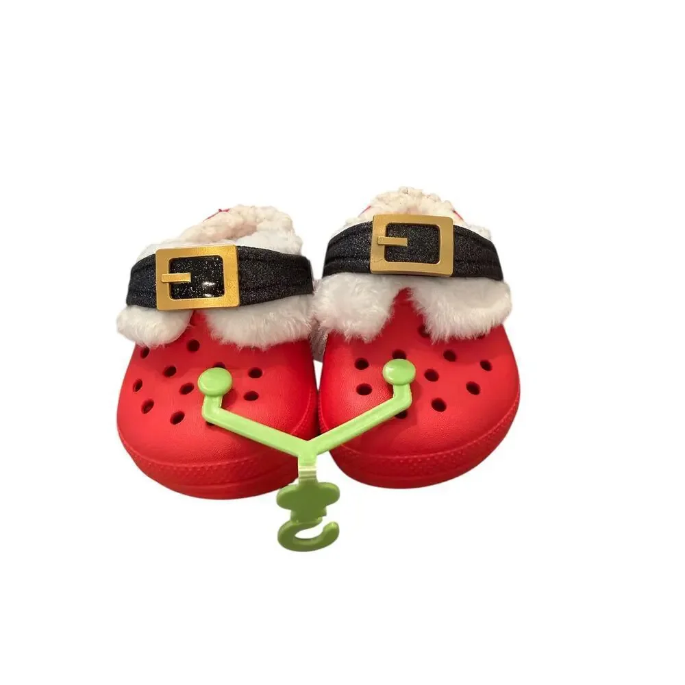 Crocs Toddlers Red Classic Lined Santa Clogs Size C5